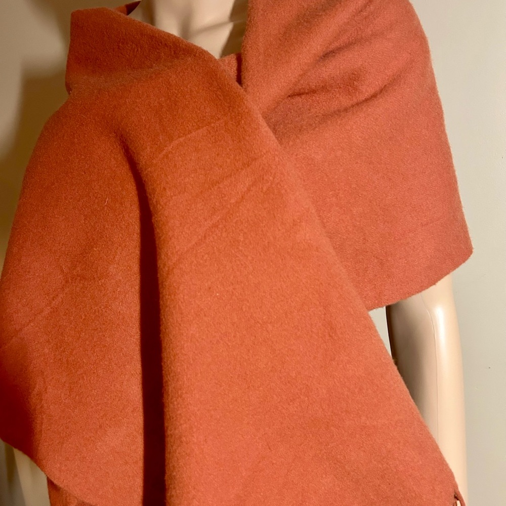 Rust Orange Wool Shawl